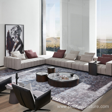 leather sectional sofa top layer Nordic module sofas